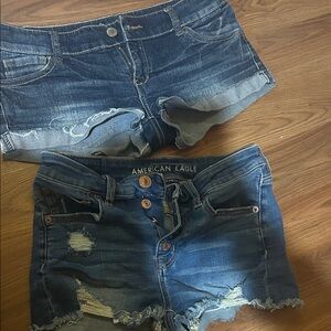 American Eagle Outfitters Distressed Blue Jean Shorts